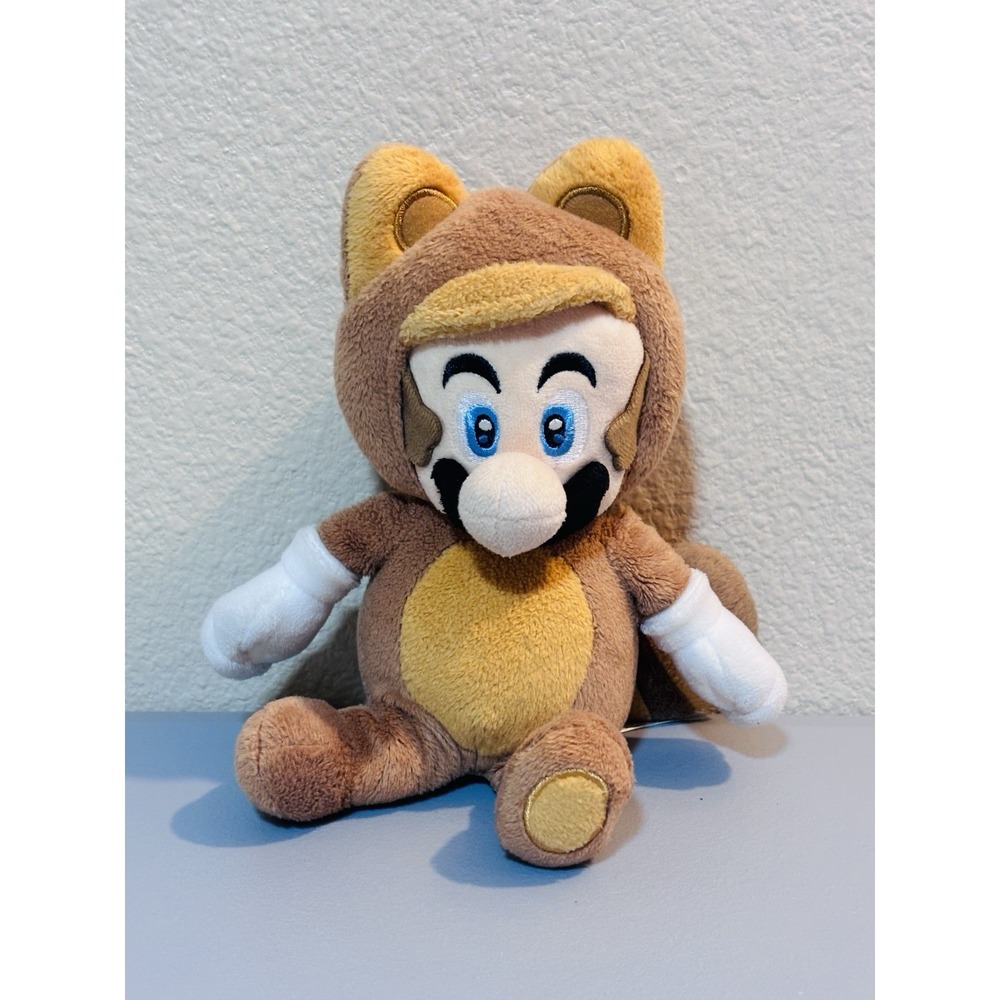Nintendo Super Mario 3D Land Tanooki Plush 9" San-Ei‎ Toy Plush Stuffed Clean